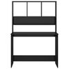 vidaXL Bureau met schappen 110x45x157 cm bewerkt hout hoogglans zwart