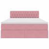 vidaXL Opslag bed met matras met hoofdeinde Roze 140 x 190 cm Fluweel
