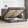 vidaXL Ottoman bed met matras 160x200cm kunstleer grijs