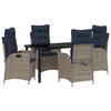 vidaXL Tuin eettafelset 5 st Grijs en zwart Rattan