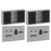 vidaXL Gereedschapskast set met plank 6 pcs Zwart Gepoedercoat staal