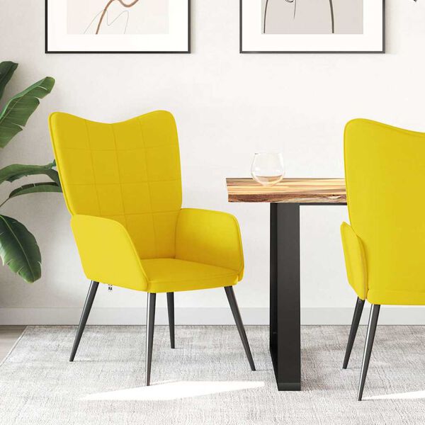 vidaXL Relaxstoel stof mosterdgeel