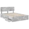 vidaXL Bedframe met lade Beton Grijs 160 x 200 cm Geconstrueerd hout