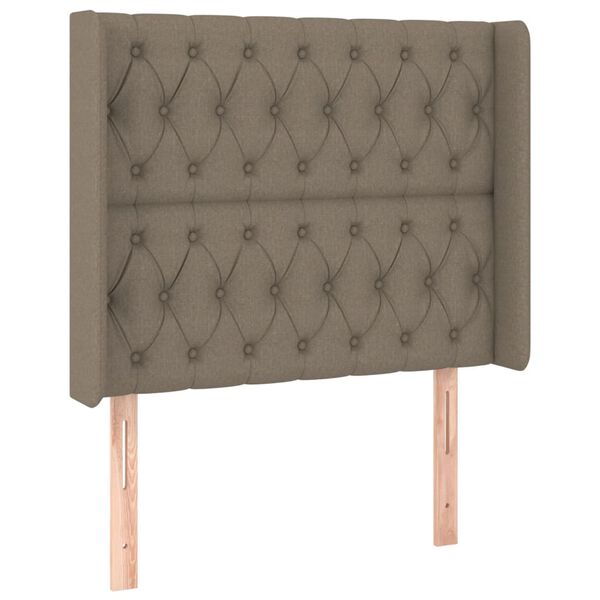 vidaXL Hoofdbord LED 103x16x118/128 cm stof taupe