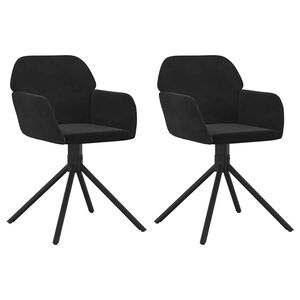 vidaXL Eetkamerstoelen draaibaar 2 st fluweel zwart