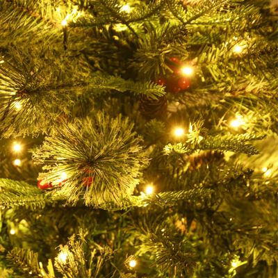 vidaXL Kerstboom met LED's en dennenappels 150 cm PVC en PE groen
