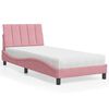 vidaXL Bed met matras "Hanko" fluweel roze 80x200 cm