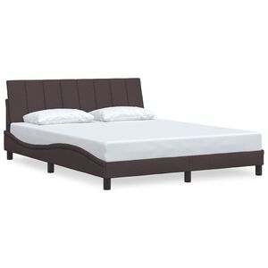 vidaXL Bedframe zonder matras "Hanko" stof donkerbruin 160x200 cm