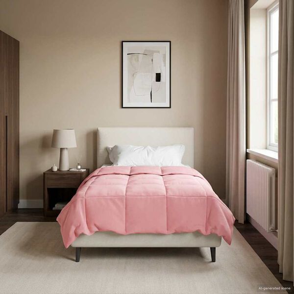 vidaXL Vol jaar dekbed Gekwilt Roze 155 x 220 cm Microfiber