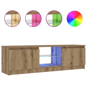 vidaXL Tv-meubel met LED 120x30x36 cm bewerkt hout artisanaal eiken