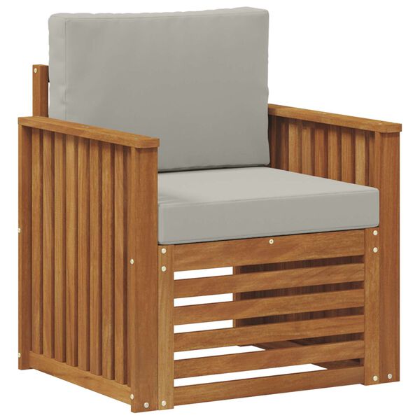 vidaXL Buiten bankenset Massief Acaciahout en Polyester Naturel