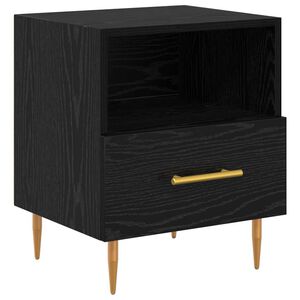 vidaXL Nachtkastje Zwart 40 x 35 x 47,5 cm Bewerkt hout