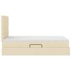 vidaXL Opbergbed met LED met matras Cr&egrave;me 120 x 200 cm Polyester
