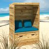 vidaXL Strandstoel met lade 112x60x168 cm massief grenenhout