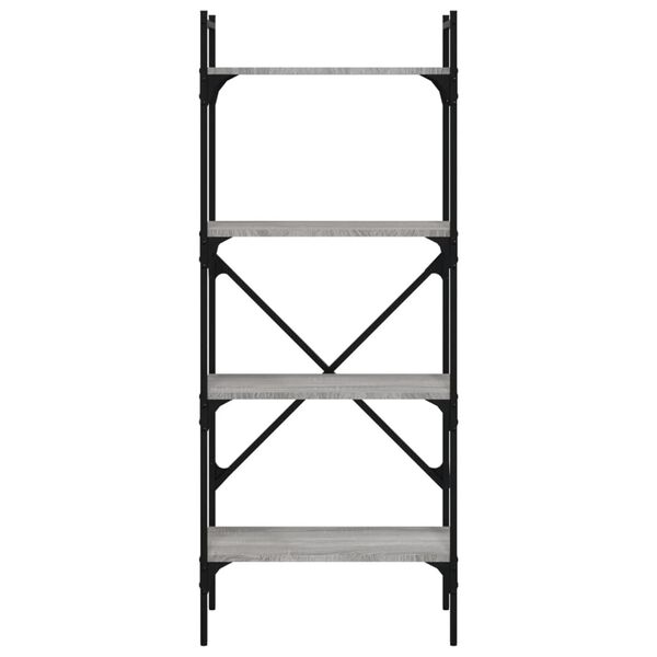 vidaXL Boekenkast 4-laags 56x31,5x138,5 cm bewerkt hout grijs sonoma