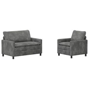 vidaXL Bankstel 2 st Lichtgrijs Polyester