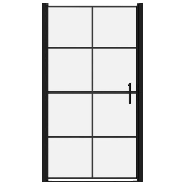 vidaXL Douchedeur 100x178 cm gehard glas zwart