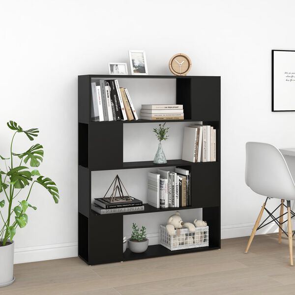vidaXL Boekenkast/kamerscherm 100x24x124 cm zwart