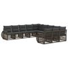 vidaXL Tuinbankenset 11 st 11-zits Grijs en Donkergrijs poly rattan