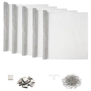 vidaXL Lichtschachtdeksel met clips 5 st 70 x 190 cm Aluminium zilver