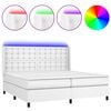 vidaXL Boxspring met matras en LED kunstleer wit 200x200 cm