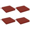 vidaXL Zitkussens SOEST 4 st 100% Polyester Rood 50 x 50 x 7 cm