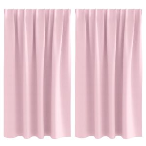 vidaXL Zwart-out Gordijnen met Ringen 2 pcs Babyroze 140 x 140 cm