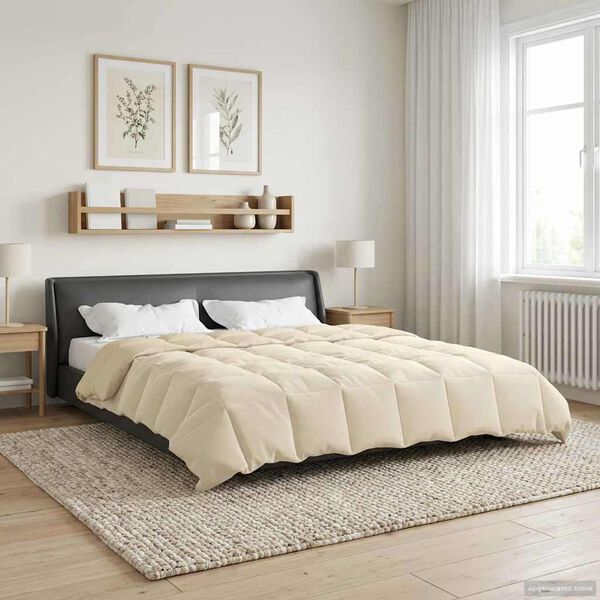 vidaXL Winter Dekbed Gekwilt Cr&egrave;me 200 x 220 cm Microfiber