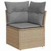 vidaXL 5-delige Loungeset met kussens poly rattan en acaciahout beige
