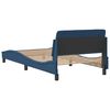 vidaXL Bedframe met hoofdeinde "Dover" 100x200 cm stof blauw
