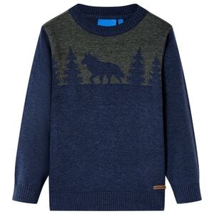vidaXL Kindertrui gebreid 92 marineblauw
