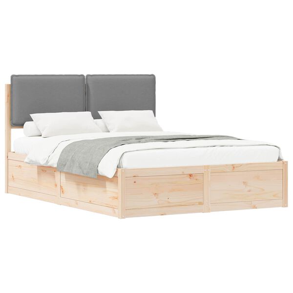 vidaXL Bedframe met Gevoerd Hoofdgedeelte Lichtgrijs 160 x 200 cm
