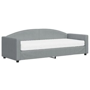 vidaXL Slaapbank met matras 80x200 cm stof lichtgrijs