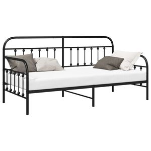 vidaXL Bedframe voor een daybed Zwart 90 x 200 cm Gepoedercoat staal