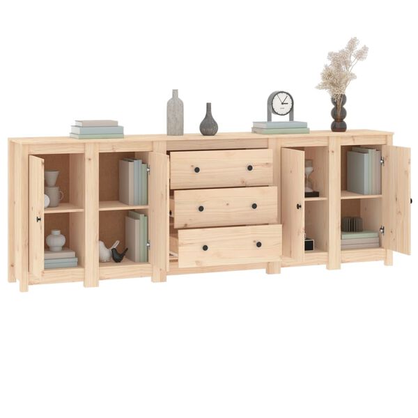 vidaXL Dressoir 230x35x80 cm massief grenenhout