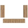 vidaXL Tv-meubelset Wandgemonteerd 3 pcs Artisan Eiken Bewerkt hout