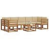vidaXL Buiten bankenset met kussen 8 pcs Natuurlijk en Beige