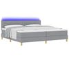 vidaXL LED Box Spring Bed met matras Lichtgrijs 200 x 200 cm Stof