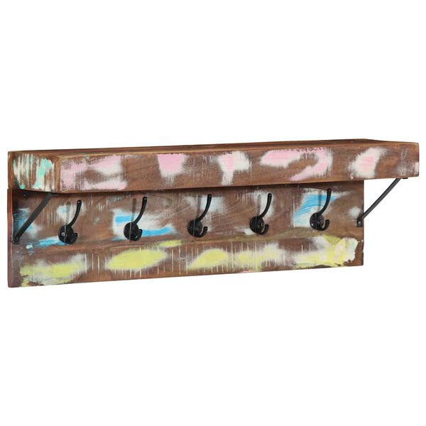 vidaXL Kapstok met plank Bruin 73 x 19 x 23 cm Massief gerecycled hout