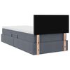 vidaXL Opbergbed met LED met matras Donkergrijs 90 x 200 cm Fluweel