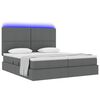 vidaXL Bed met LED-striplichten Donkergrijs 180 x 200 cm Stof