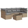 vidaXL 7-delige Loungeset met kussens poly rattan beige