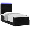 vidaXL Ottoman bed met matrassen en LED's 90x190cm fluweel zwart