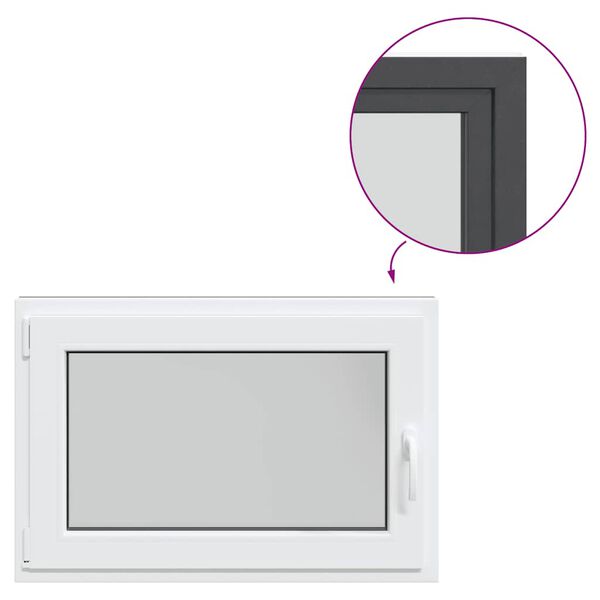 vidaXL Kelderraam "RISOR" 90x70 cm draai-kiep DIN links antraciet