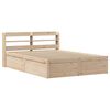 vidaXL Bedframe met hoofdbord massief grenenhout wit 140x200 cm