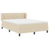 vidaXL Boxspringbed met matras met matras Cr&egrave;me 160 x 200 cm Stof