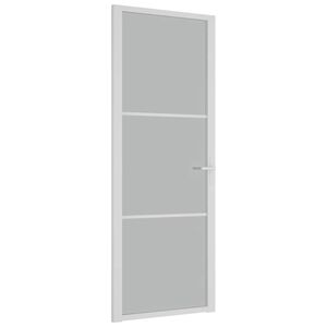 vidaXL Binnendeur 76x201,5 cm matglas en aluminium wit