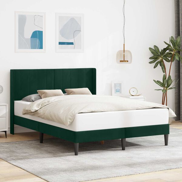 vidaXL Bedframe met hoofdeinde Donkergroen 120 x 190 cm Fluweel