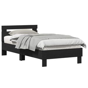 vidaXL Bedframe Zwart Eiken 193 x 95 x 88 cm Bewerkt hout