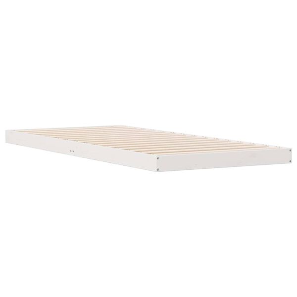 vidaXL Bedframe Wit 213.5 x 104 x 9 cm Massief grenenhout